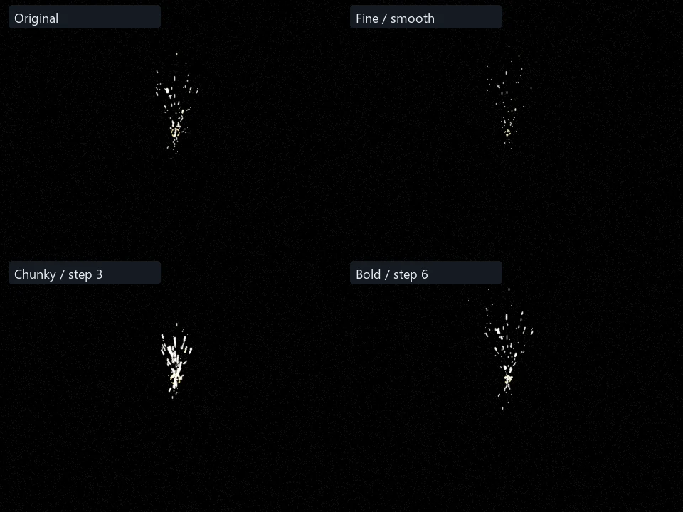 Metal Spark Shower preset comparison