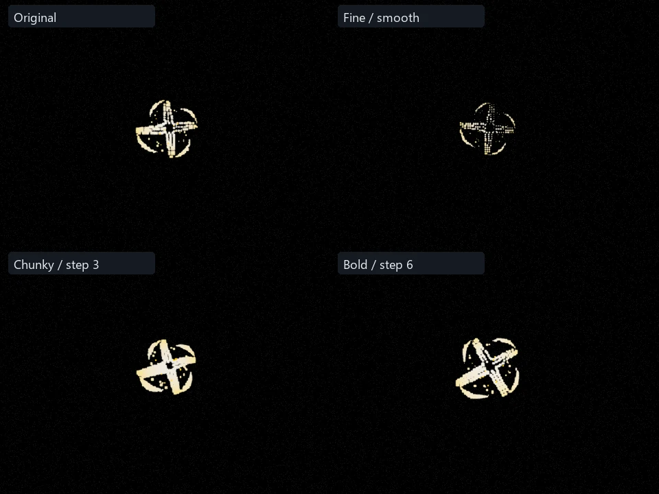 Split Cross preset comparison