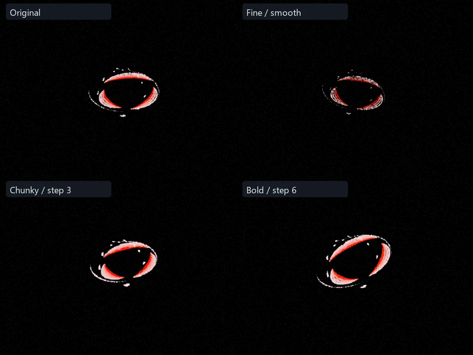Crimson Crescents preset comparison