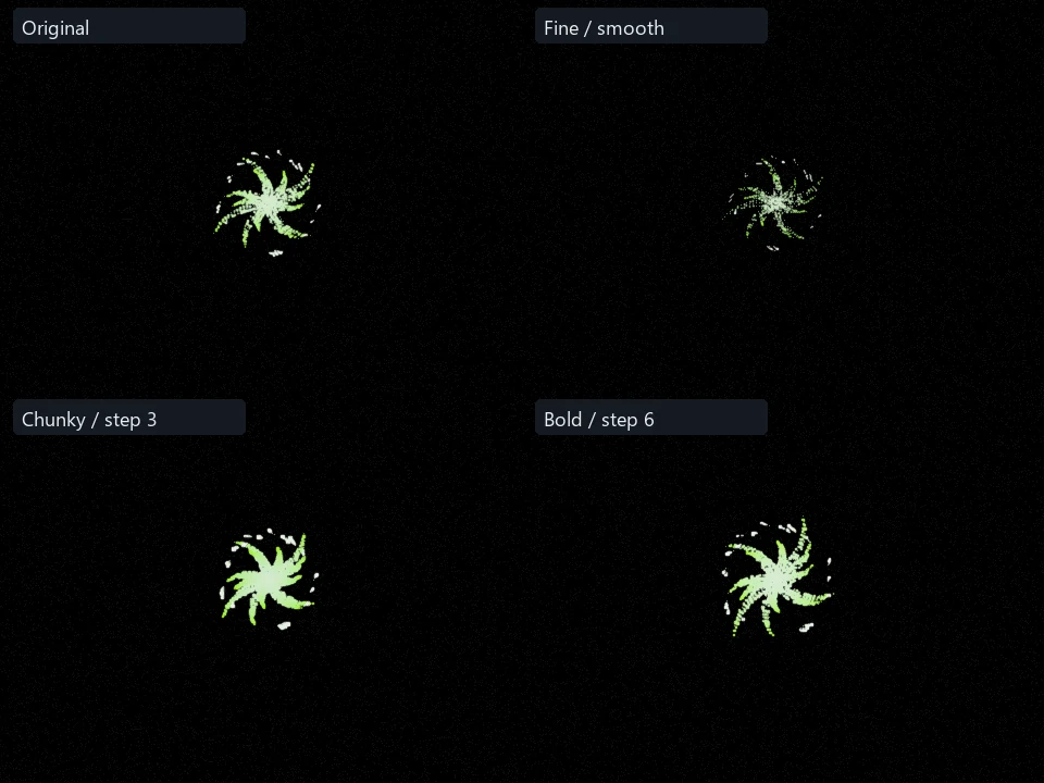 Lime Sawburst preset comparison