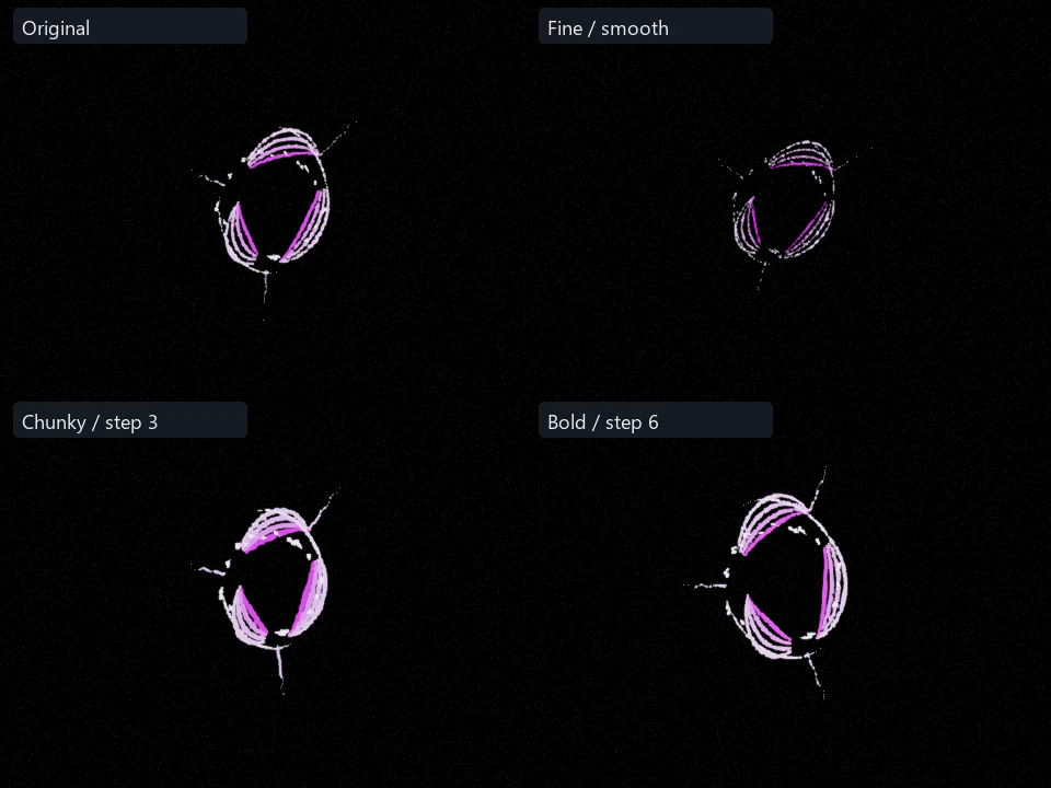 Violet Crescent Halo preset comparison