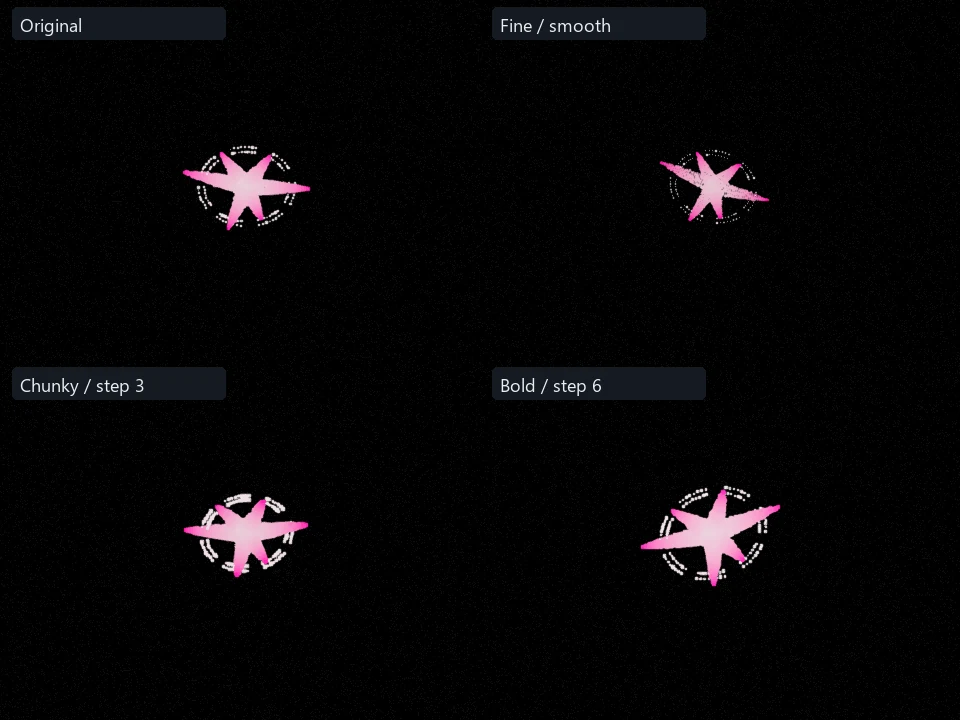 Magenta Star Pulse preset comparison