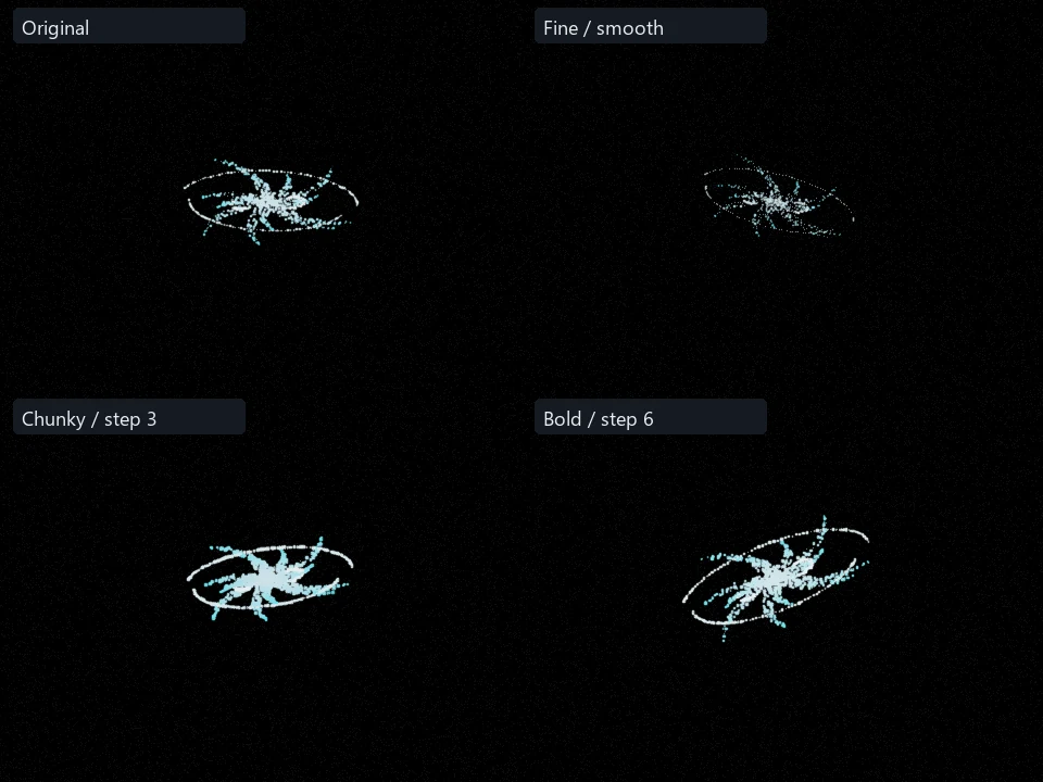 Cyan Spoke Pulse preset comparison