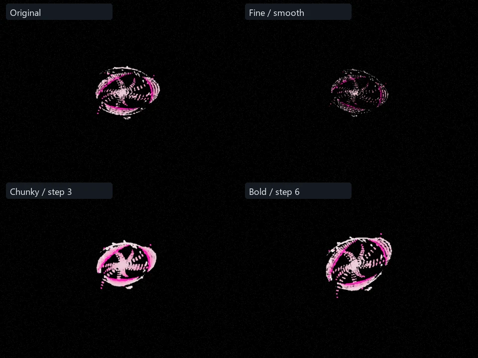 Rose Saw Crescents preset comparison