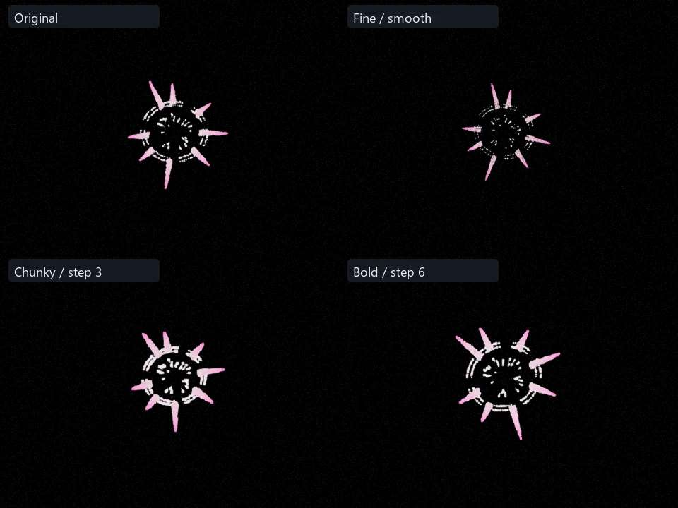 Rose Gold Hollow Pulse preset comparison