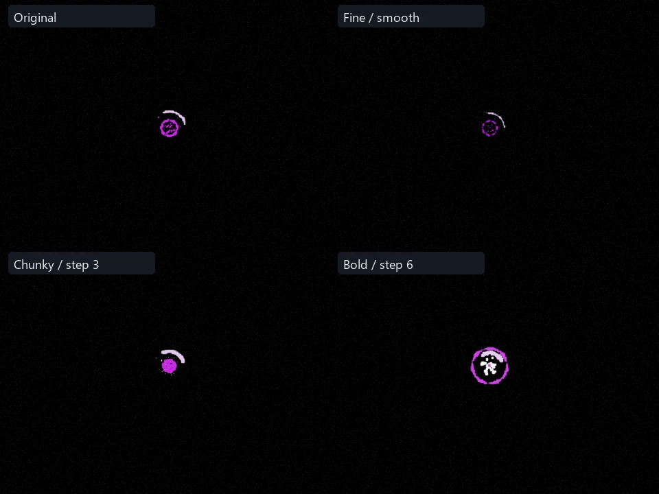 Small Dark preset comparison