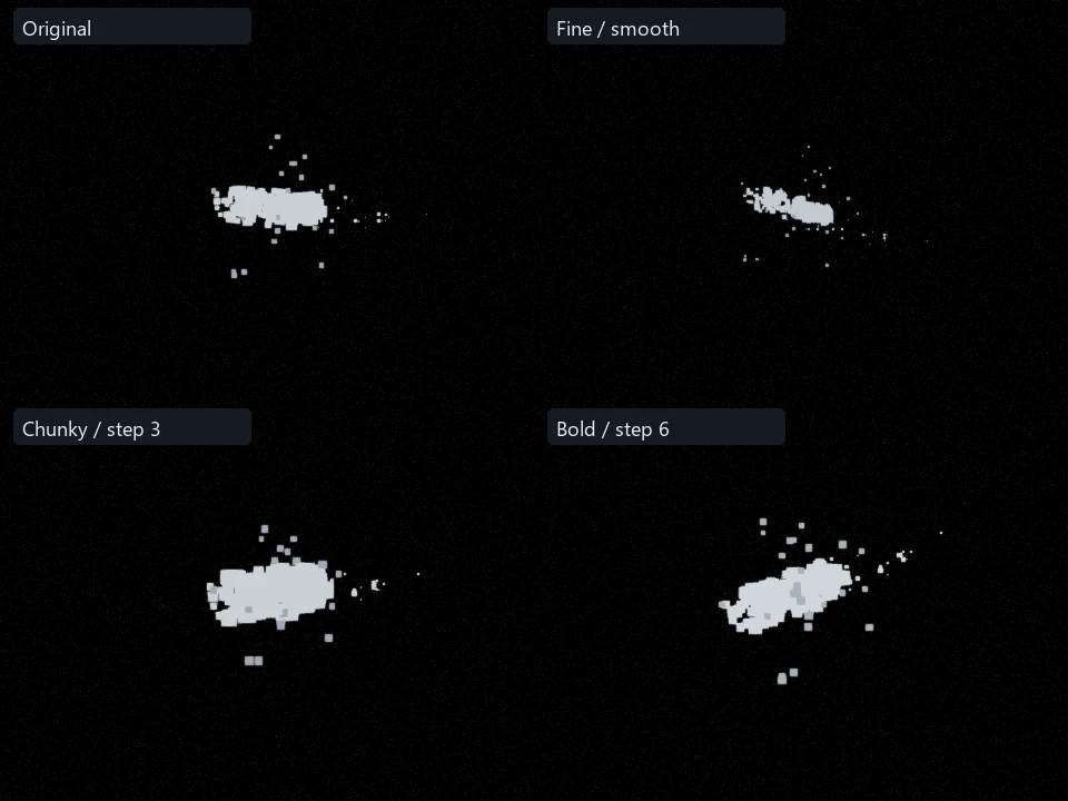 Snow Scrape preset comparison
