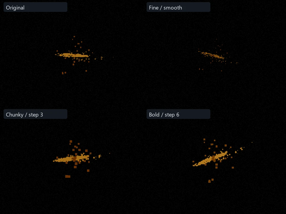 Wood Scrape preset comparison
